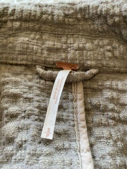 Free People jacket Textured Gauze wrap Belted Taupe Cotton small boho - Picture 10 of 11